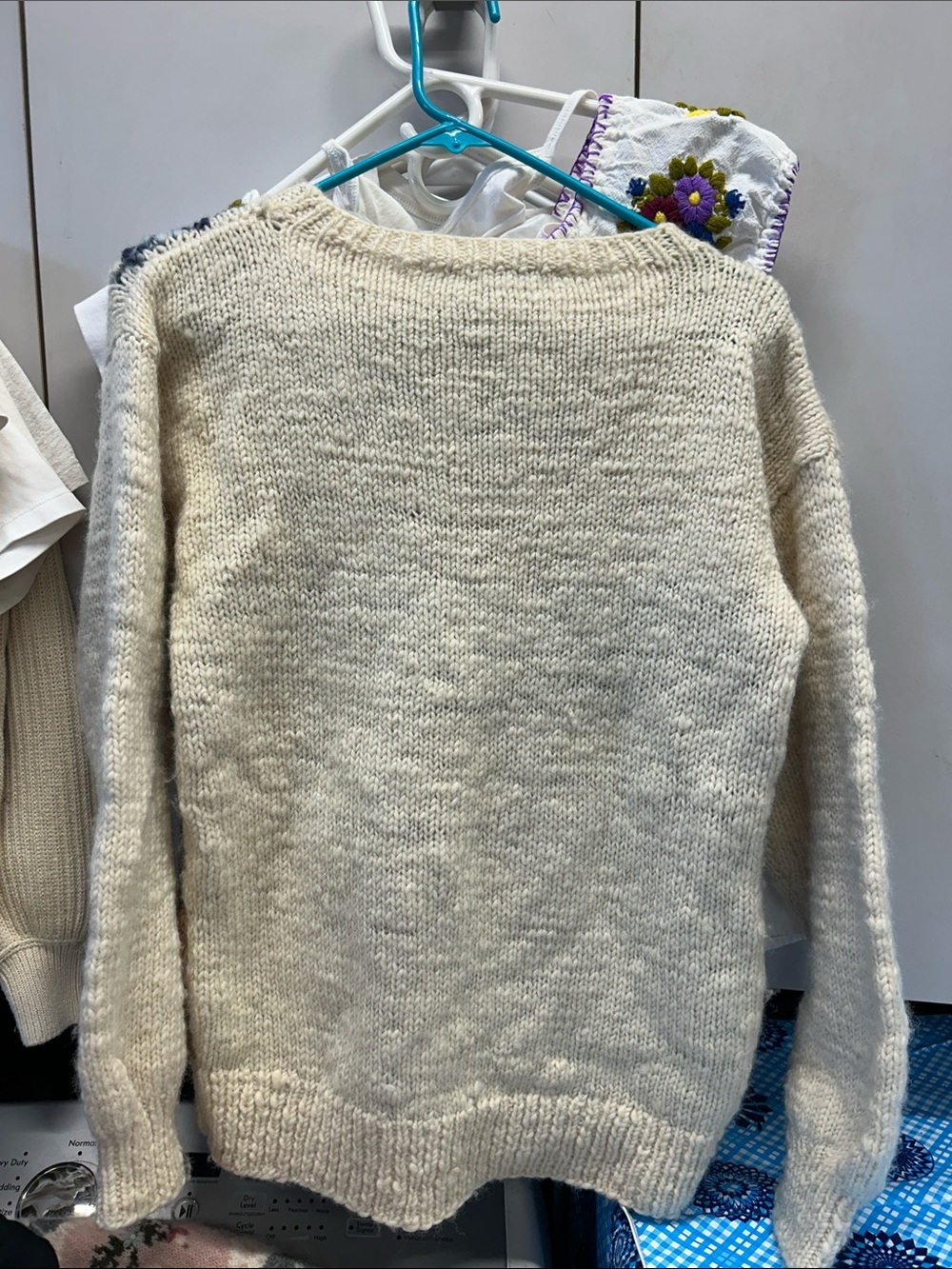Gusto Handknit Sheep Farm Sweater - Cream, Green, Gray, Tan - Picture 5 of 5